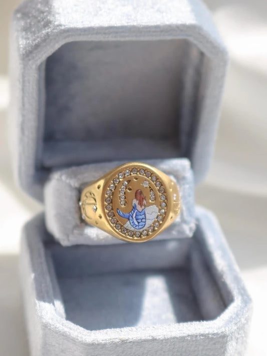 Vintage Mermaids Secret Steel Ring