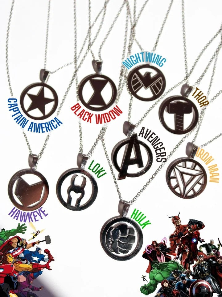 Superhero Amblem 925 Silver Necklace