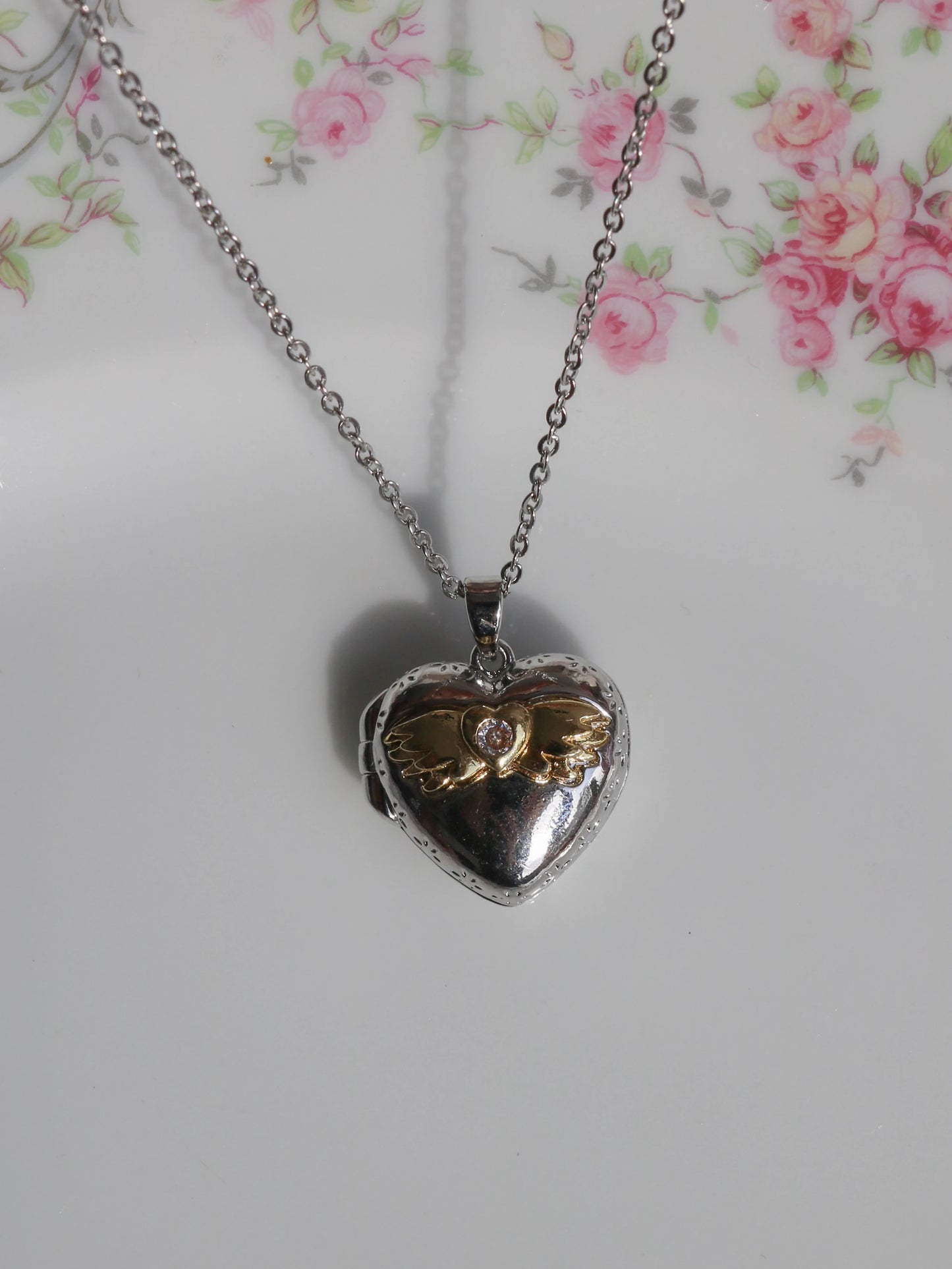Cupid's Wings Personalized Photo Locket Necklace