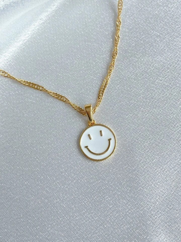 Enamel Smiley Face Necklace