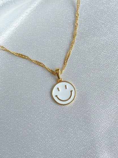 Enamel Smiley Face Necklace