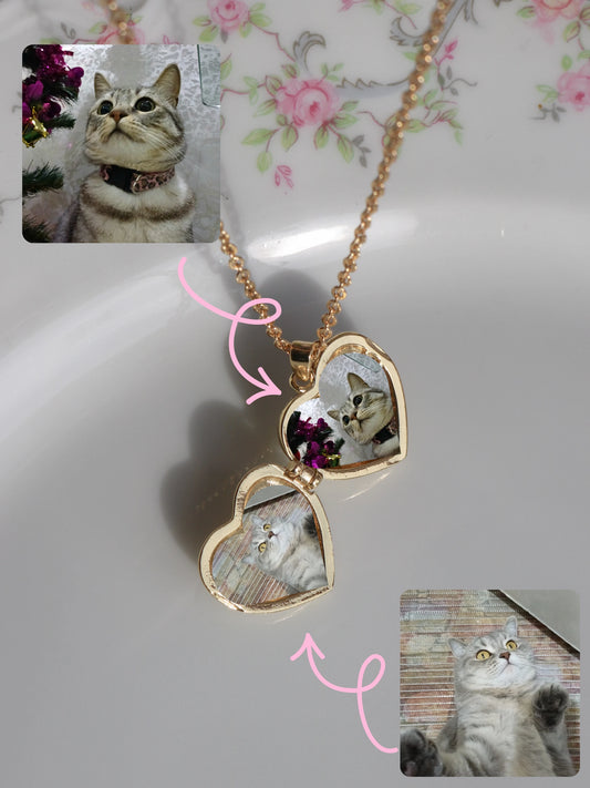 Heart Under The Moon Personalized Photo Locket Necklace