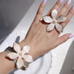 White Floral Grace Ring And Bracelet Set