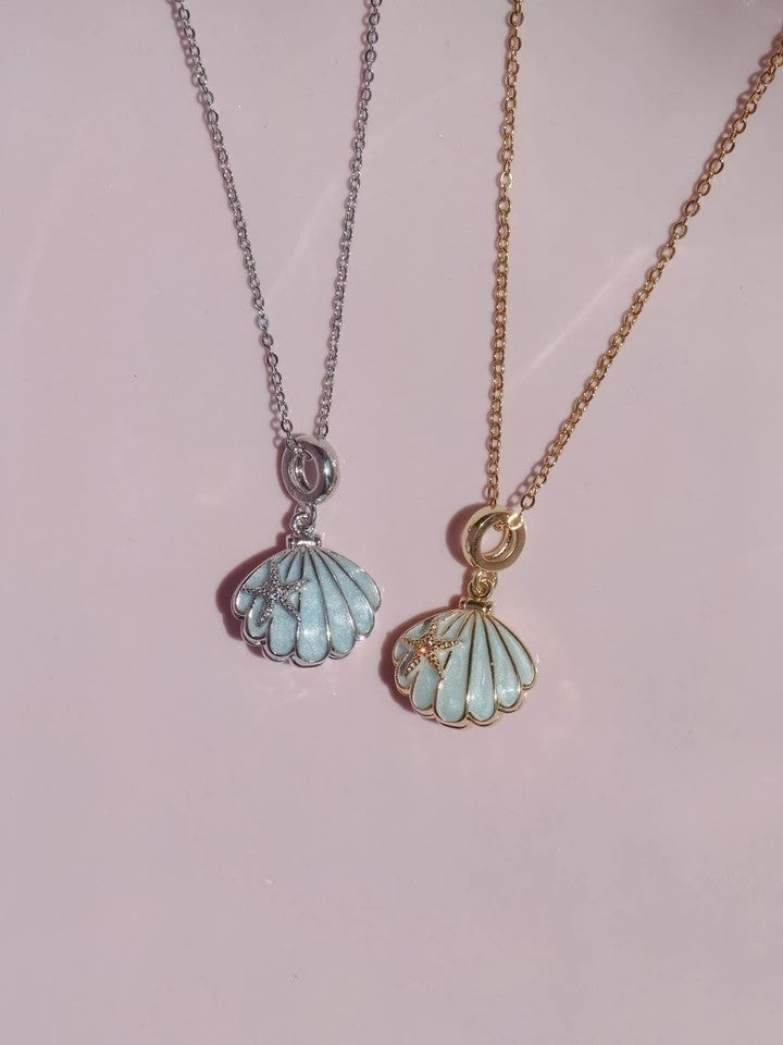 Star Shell Personalized Photo Steel Necklace