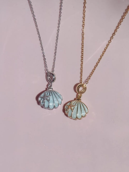 Star Shell Personalized Photo Steel Necklace