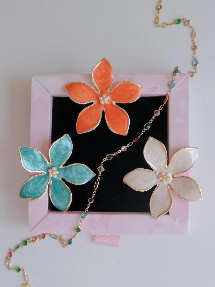 Orange Floral Grace Ring And Bracelet Set