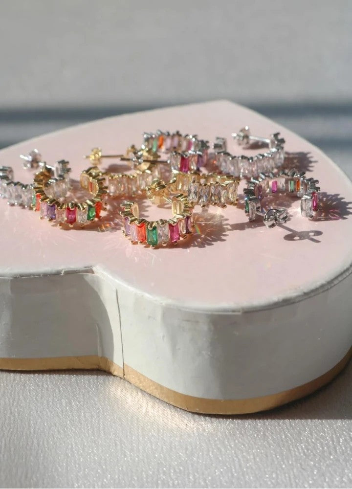 Colors 925 Silver Hoop Earrings