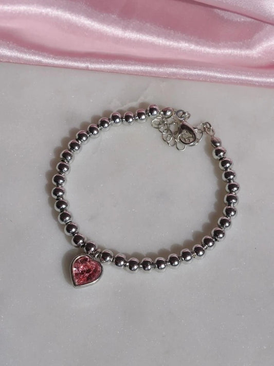 Tiffany Pink Heart Ball Bracelet