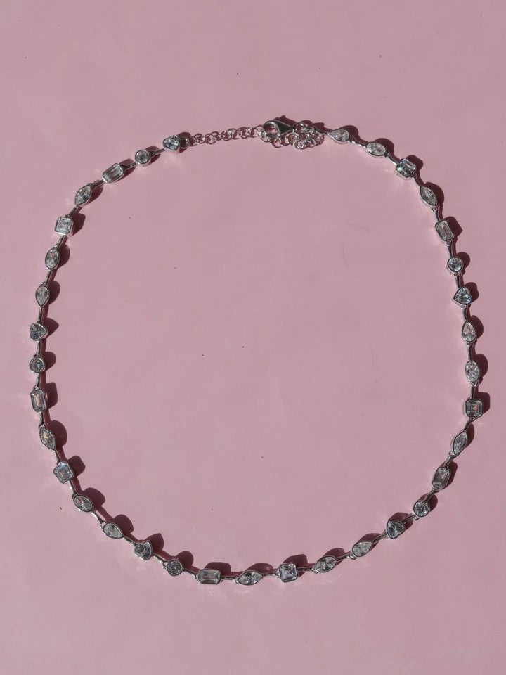 Multi Cut 925 Silver Necklace