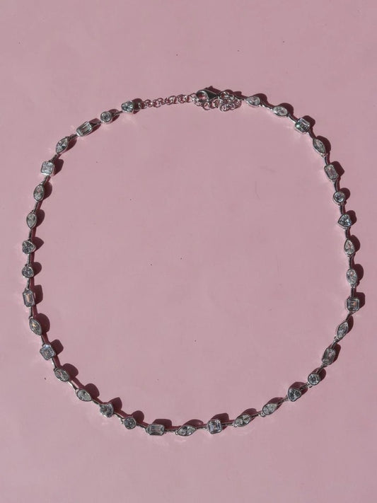 Multi Cut 925 Silver Necklace