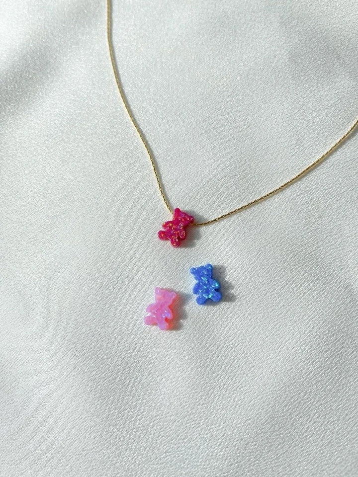 Minimal Figure Necklaces With Opal Stones