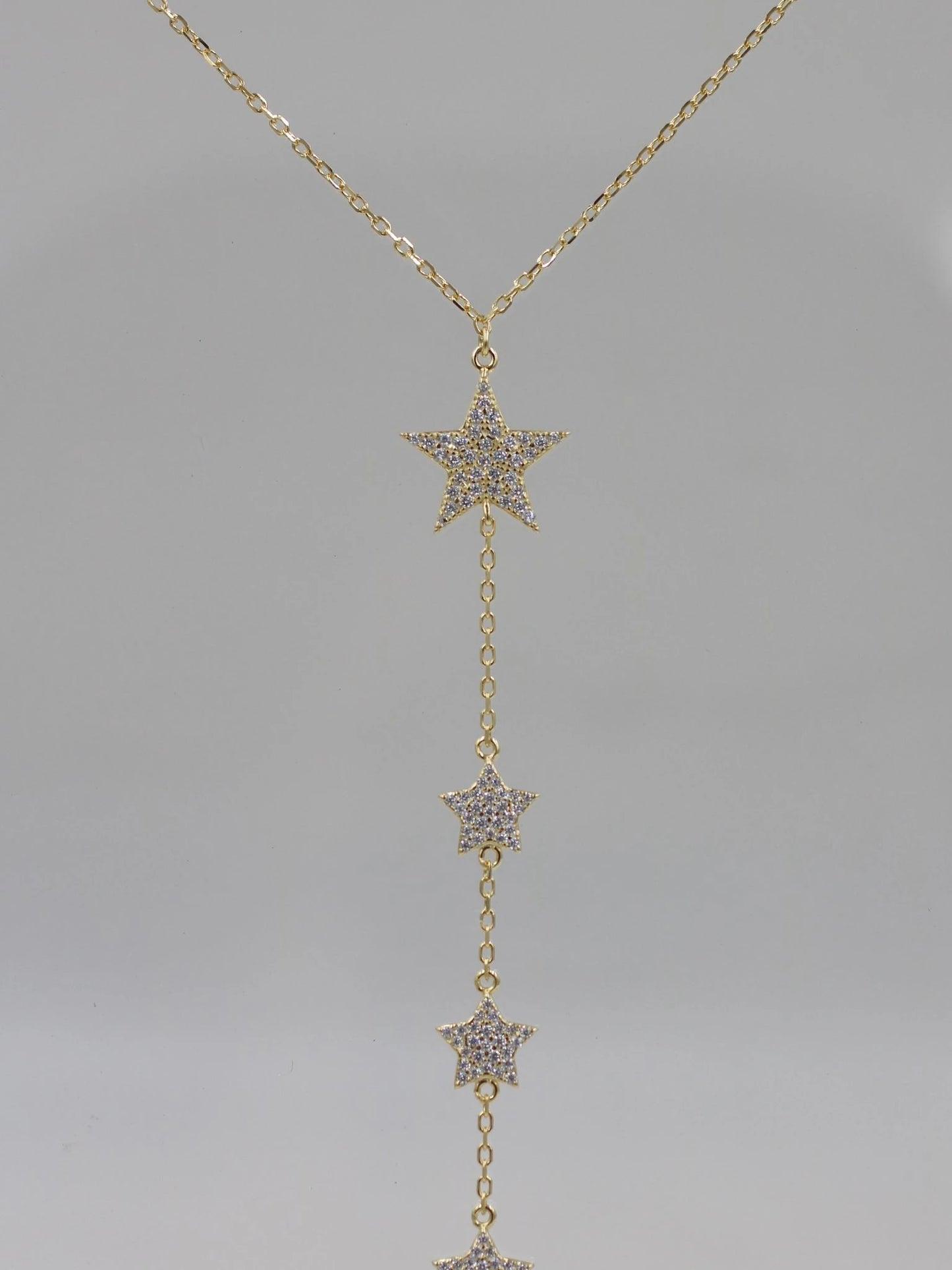 Star Sparkle 925 Silver Y Necklace