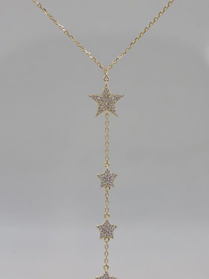 Star Sparkle 925 Silver Y Necklace
