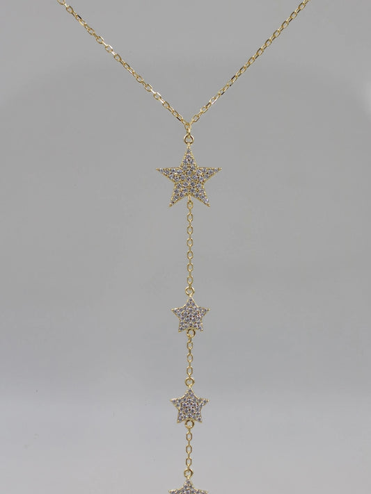 Star Sparkle 925 Silver Y Necklace