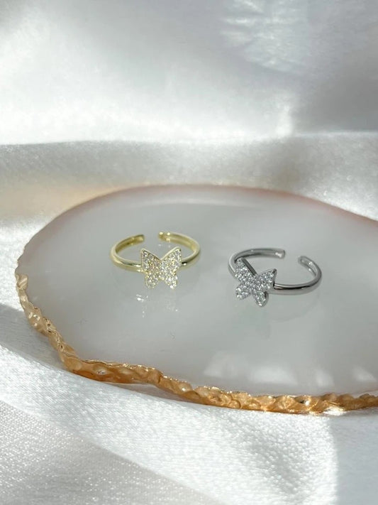 Butterfly 925 Silver Ring With Zircon Stone