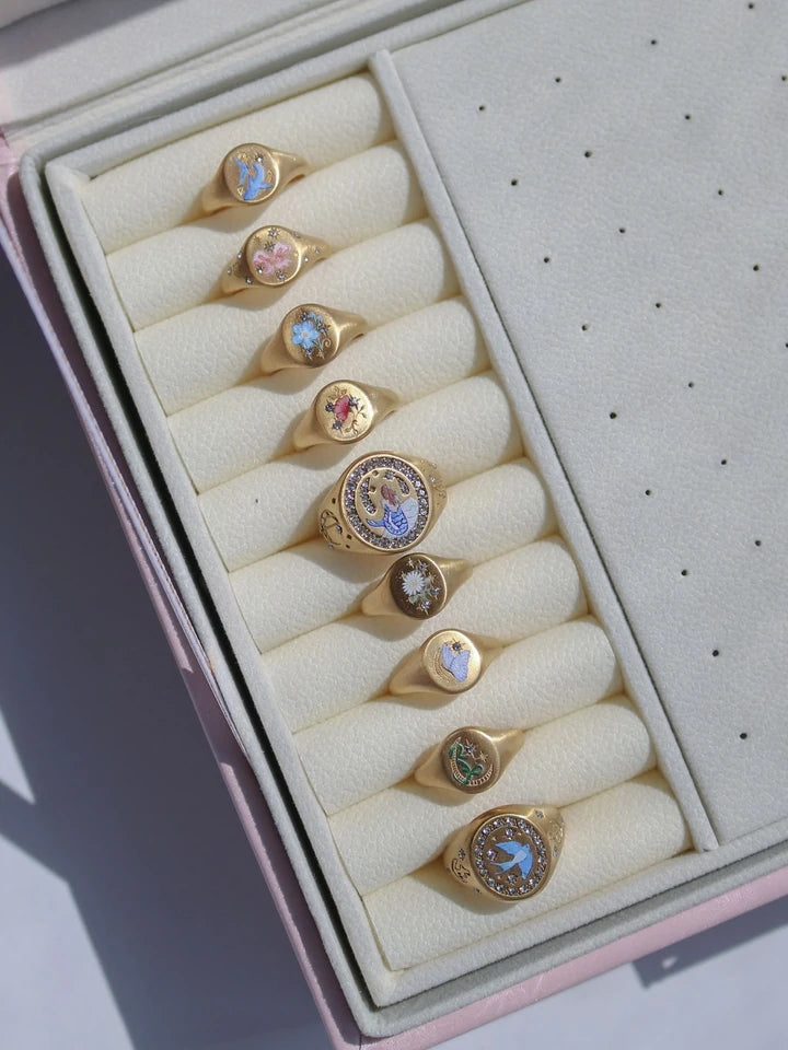 Vintage Snake Of The Moon Steel Ring