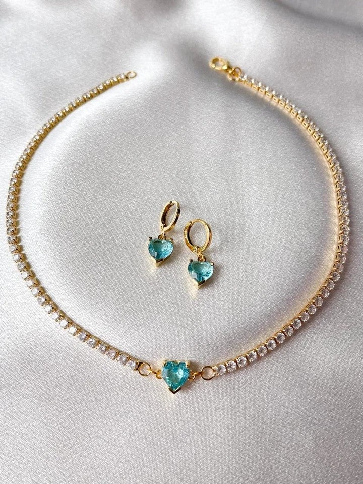 Cutie Heart Zircon Stone Choker / Necklace