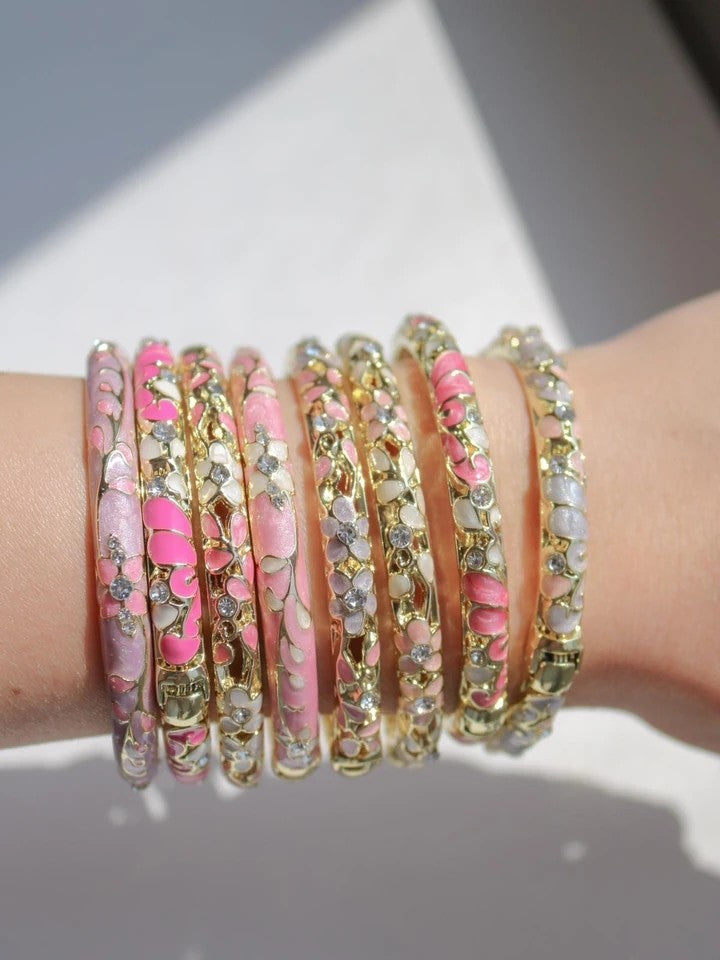 Colorful Flower Enamel Cuff Bracelet Vol. 2