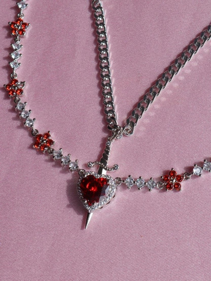 Snow White and the Huntsman Red Flower Choker - Couple Necklace