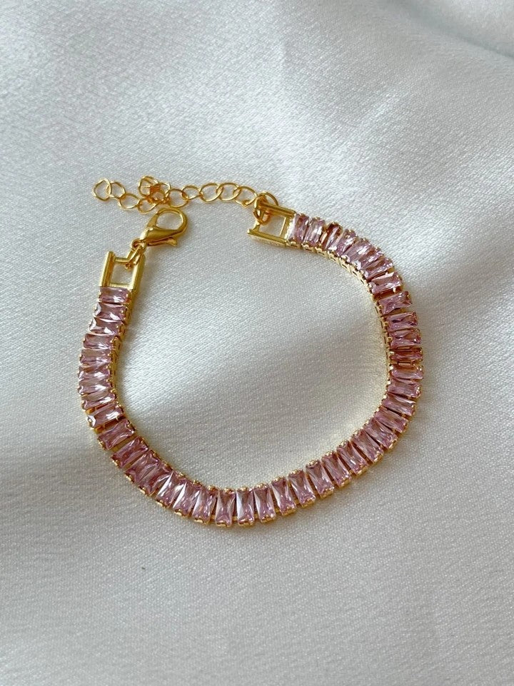 Single Color Baguette Stone Bracelet