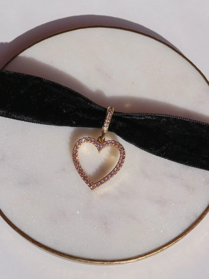 Shiny Heart Velvet Choker