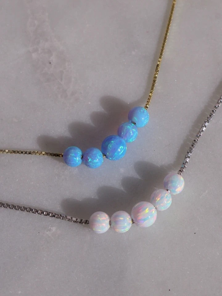 Elina Five-Piece Opal Mermaid 925 Silver Necklace