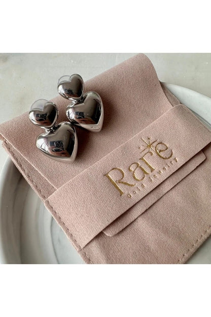 Double Bombe Heart Stud Earrings