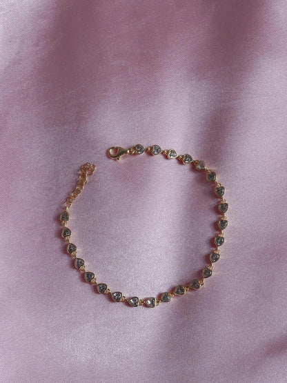 Tiny Heart Gleam 925 Silver Bracelet