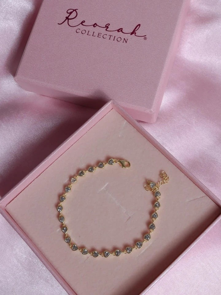 Tiny Heart Gleam 925 Silver Bracelet