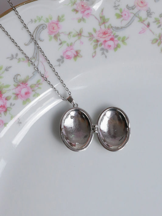 Silver Hand Of Light Personalized Photo Locket Necklace