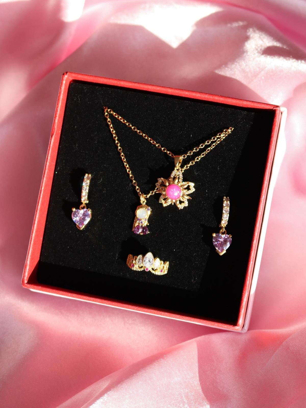Rapunzel Necklace, Earrings, Ring Jewelry Set