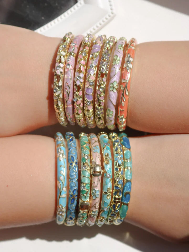 Colorful Flower Enamel Cuff Bracelet Vol. 4
