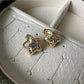 Zircon Stone Star Bombe Gold Plated 925 Silver Earrings