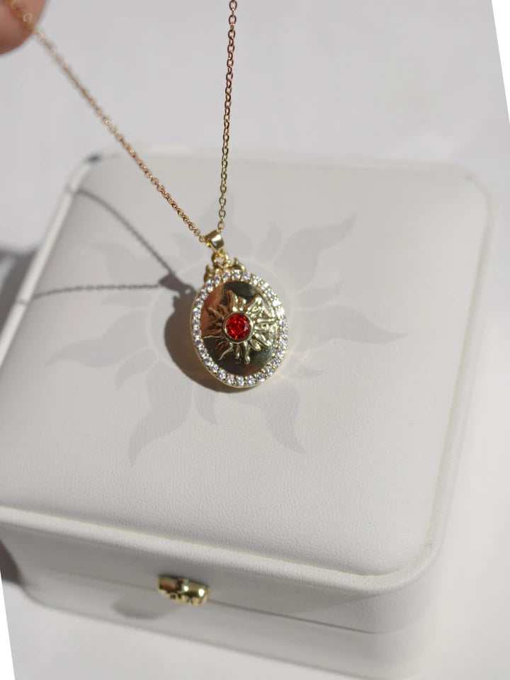 Solar Flame Personalized Photo Locket Steel Necklace