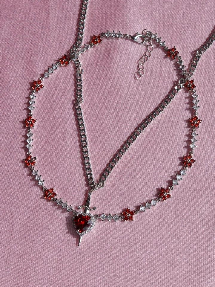 Snow White and the Huntsman Red Flower Choker - Couple Necklace