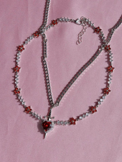 Snow White and the Huntsman Red Flower Choker - Couple Necklace