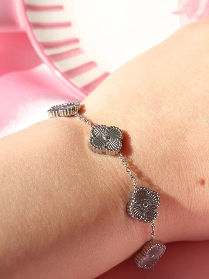 Flower Shaped Steel Bracelet