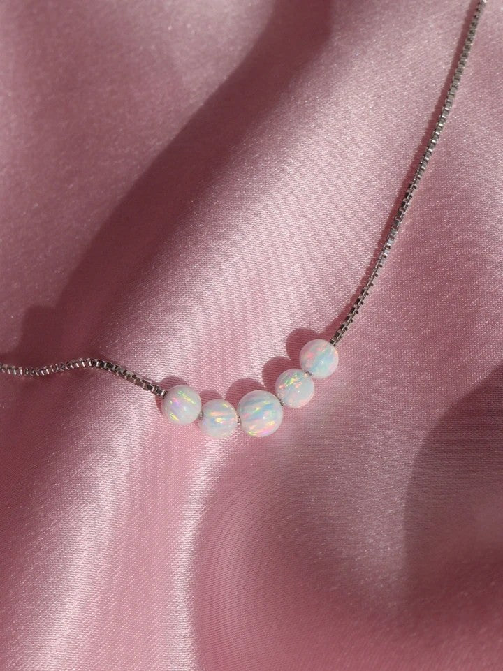 Elina Five-Piece Opal Mermaid 925 Silver Necklace