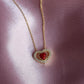Red Opal Stone Heart Necklace 925 Silver