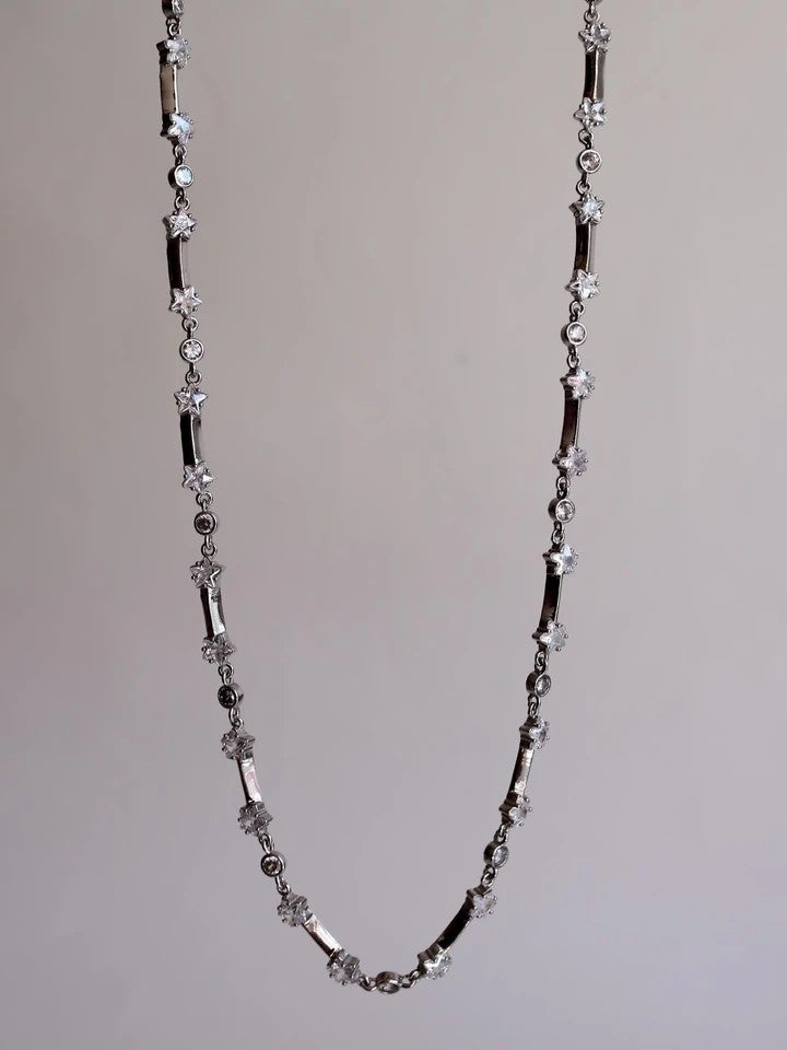 Starry Circle 925 Silver Necklace