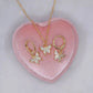 Minimal Zircon Butterfly Necklace Earring Set