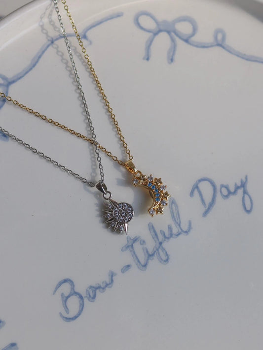 Moon And Sun Magnetic Couple Necklace