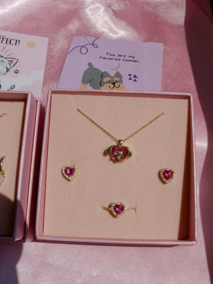 Cat And Dog Lover 925 Silver Set