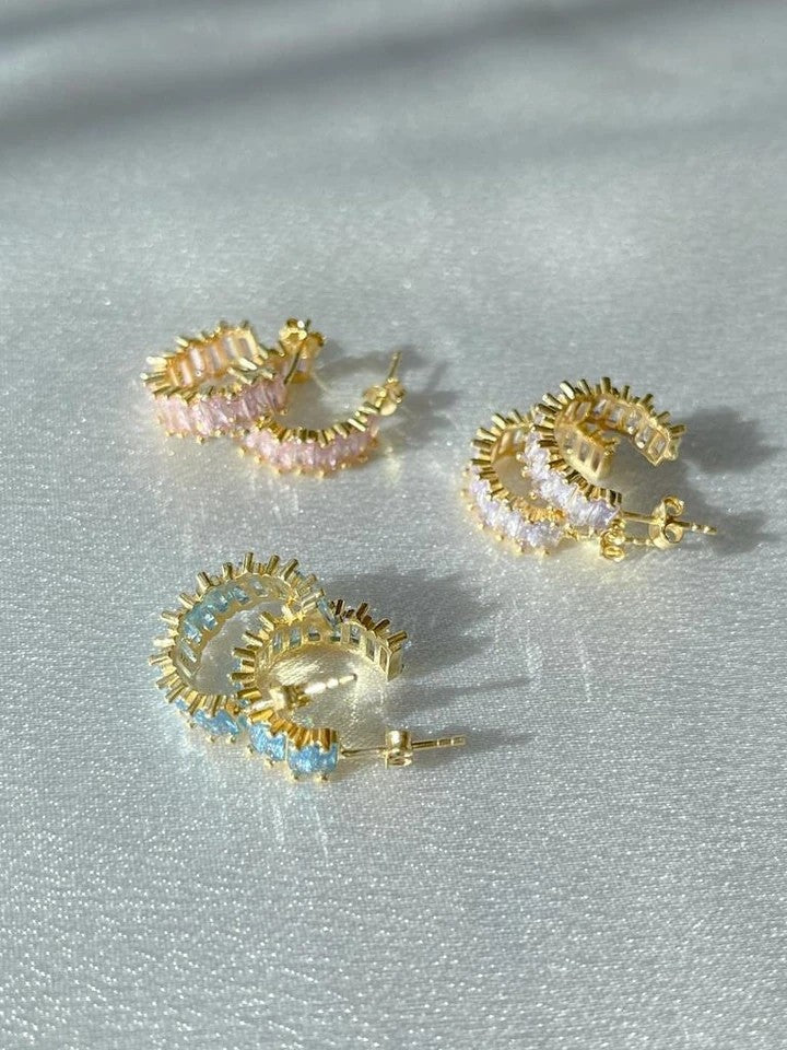 Colors 925 Silver Hoop Earrings