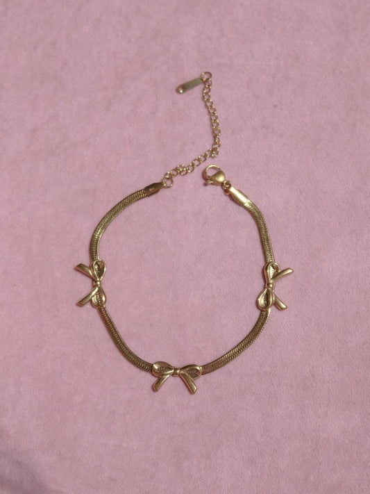 Golden Bow Steel Bracelet