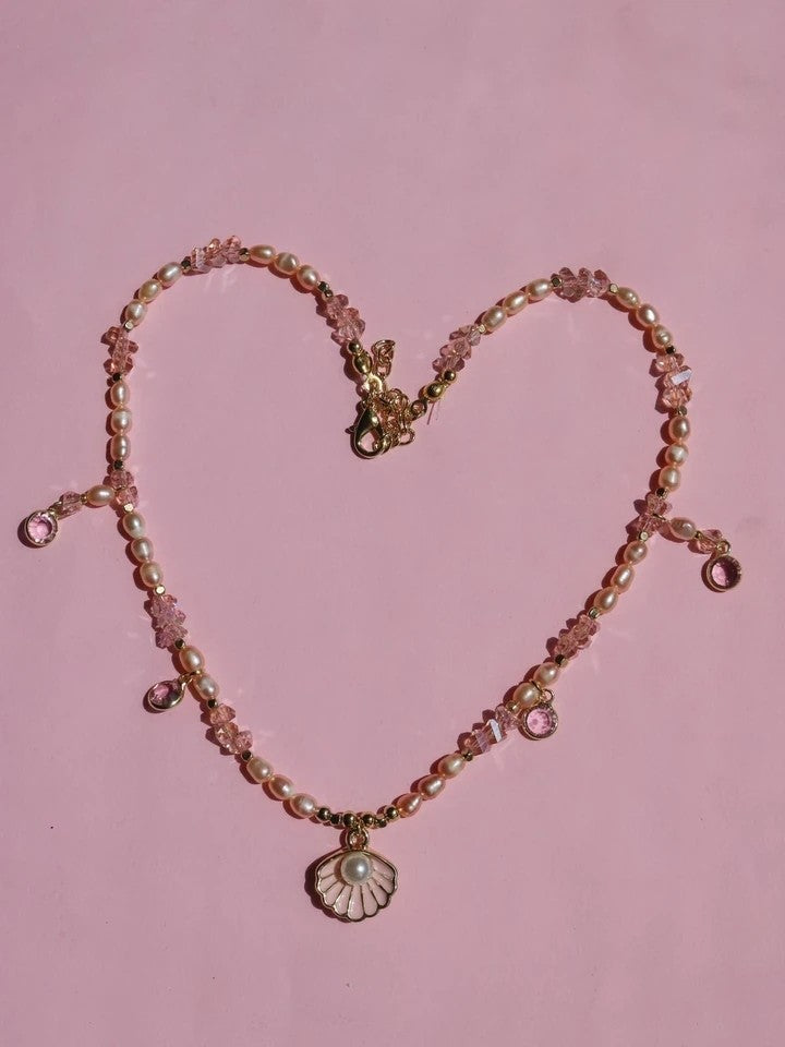 Mussel Design Natural Stone Necklace
