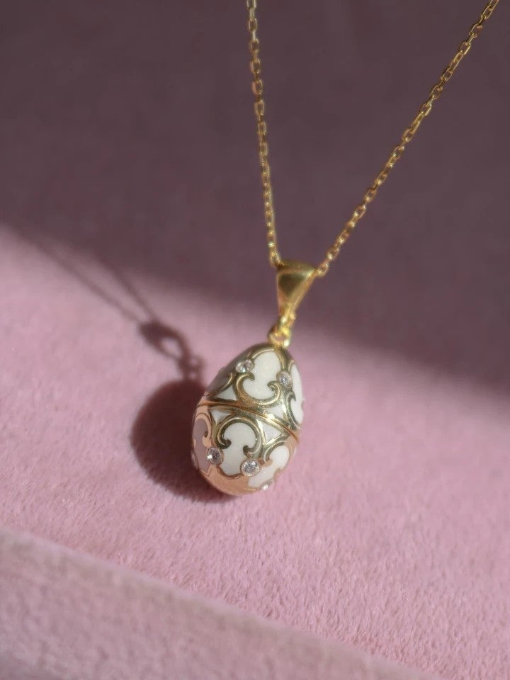 White Chick Easter Necklace 925 Sterling Silver