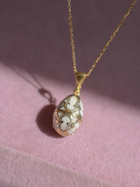 White Chick Easter Necklace 925 Sterling Silver