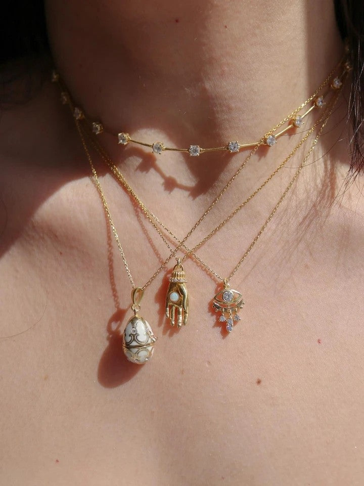 White Chick Easter Necklace 925 Sterling Silver