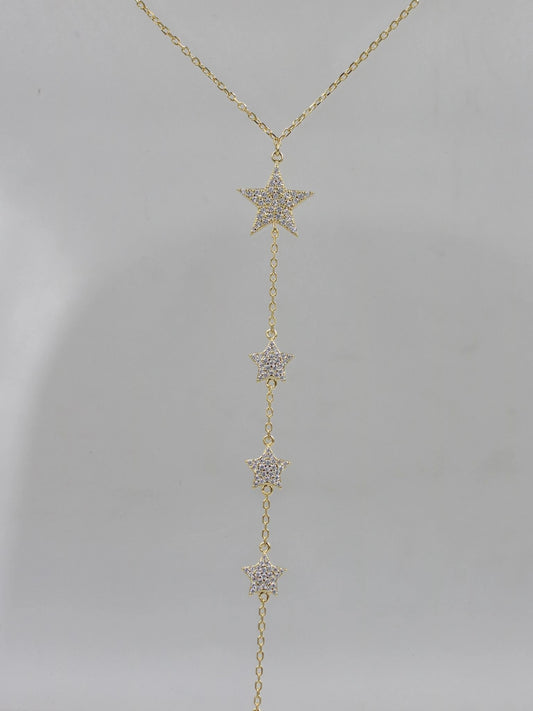 Star Sparkle 925 Silver Y Necklace